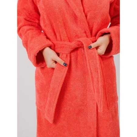 Women's bathrobe, with a shack, size 44-46, coral color-4