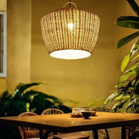 Lamp ceiling from the rattan "Daniel" 1x120W, E27, 45x45x30 cm
