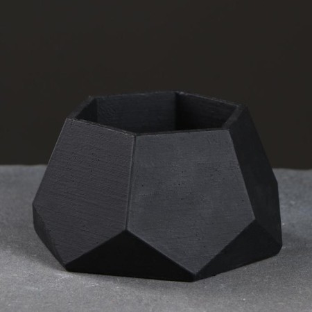 Kashpo hexagon 13 x 7.5 cm black-1
