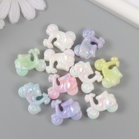 Busina for creativity Plastic "Moped" Palemate Pastel Mix 2.5x1.1x2 cm