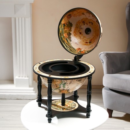 Globe bar decorative "Wanderer map" with a stand below 41.6x41.6x56 cm-5