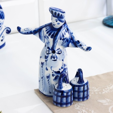 Set for spices "Lady with a rocker", 5 × 13 × 20 cm, gzhel-2