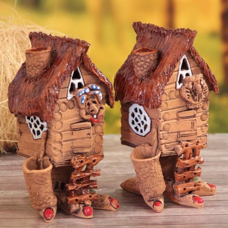 Aroma lamp house "Lapulya", 16 cm, handmade, mix-4