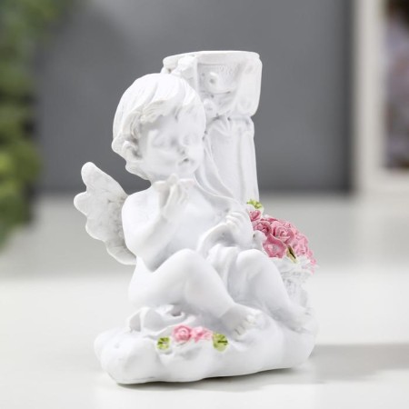 Souvenir Polystone Snowel Angel with roses MIX 10x9.5x6.8 cm-2