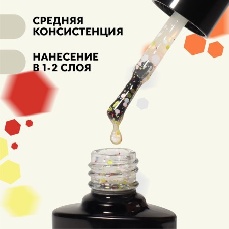 Nail varnish gel, Milk Glitter, 3 phase, 8ml, LED/UV, Transparent color (04)-2