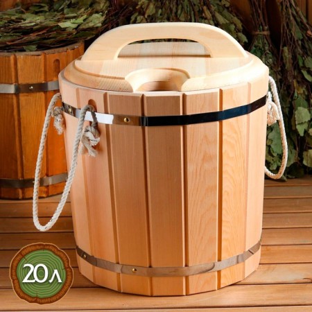 Waren 20l. Cedar, with a plastic insert, with a lid-1