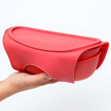 Blooper for feeding plastic with pocket coneiner, pink color-8
