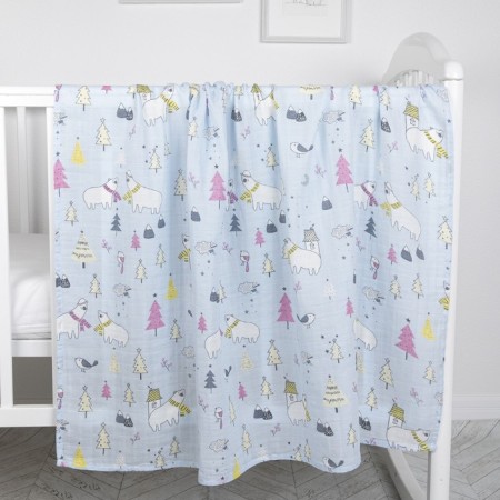 Muslim diaper, “white bears”, size 120x120 cm