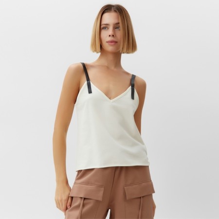 Top female on the straps Minaku: Casual Collection Color White, Rr. 44