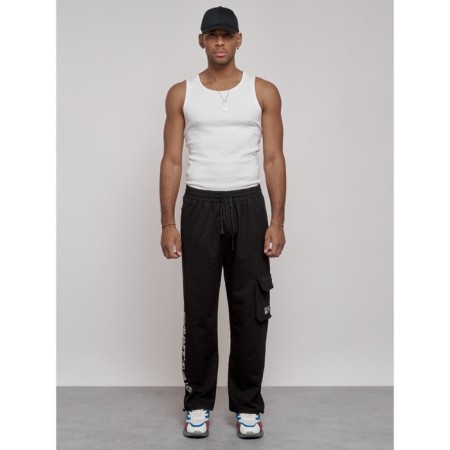 Sports male trousers, size 52, black color-3