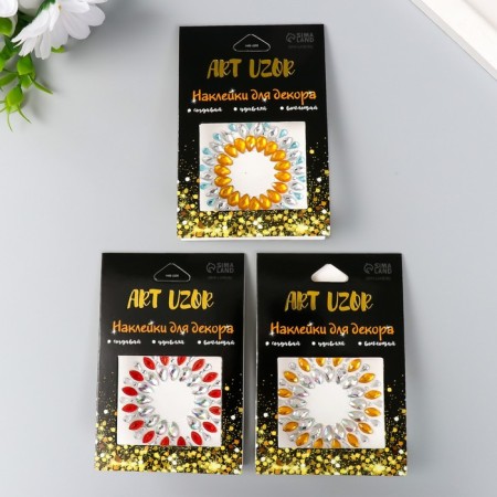 Stick plastic rhinestones "Decoration. Crown" mix 6x5 cm-1