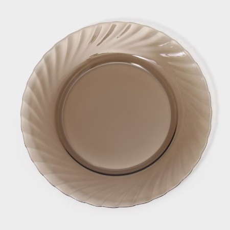 Dining glass "Ocean", D = 24.5 cm, brown color-1