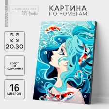 Picture on numbers on canvas with a subframe of the 