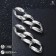 Earrings Metal "Chain" diagonal, 3 convex links, silver color