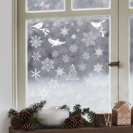 Stick for windows "New Year's Blizzard", reusable, 50 x 70 cm, New Year-3