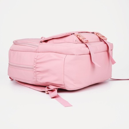 School backpack of textiles on lightning, 3 pockets, pink color-4