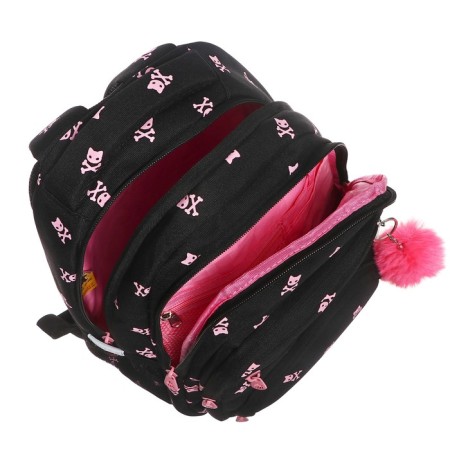 School backpack, 39 x 30 x 20 cm, Grizzly, ergonomic back, + keychain, black-11