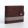 Men's purse on the button, a department for cards, coins, brown color