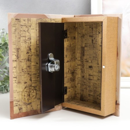 Safe-book wood to the leatherette "Interior" 21x13x5 cm-3