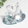 Souvenir Glass "Swans with Strose" beads 11x7x7 cm