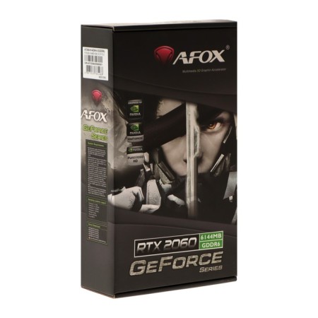 Video card AFOX RTX2060, 6GB, 192BIT, GDDR6, DVI, HDMI, DP, HDCP-5
