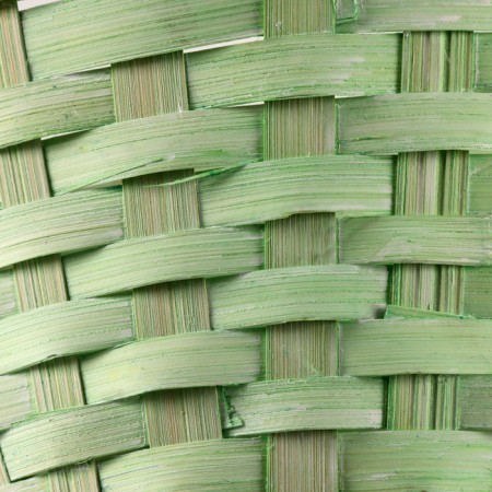 Wicker basket, d28x15x31.5cm, green, bamboo-3