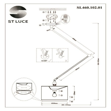Ceiling lamp ST LUCE. SL460.102.01. Marcia. 1x60 W, E27, 39x28x90 cm, chromium color-9