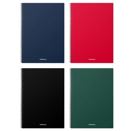 A4 notebook, 60 sheets in a cage on the crest Erichkrause "Classic", a plastic cover, an offset unit, whiteness 100%, mix