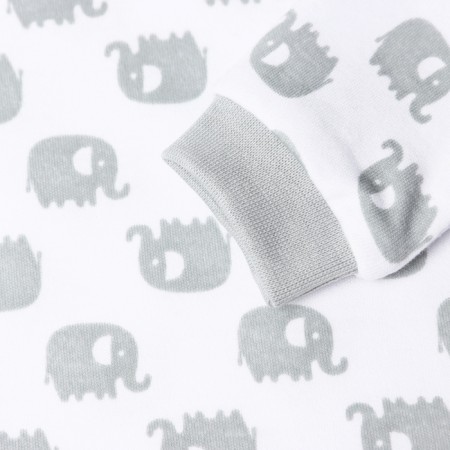 Longsliv, white color/elephants, height 80 cm-2