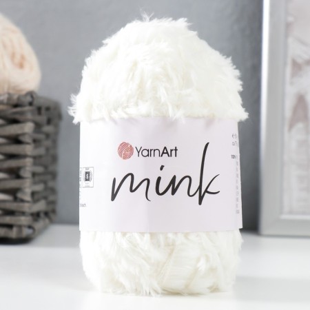 Yarn "mink" 100% polyamide 75m/50g (330 white)-4