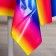 Rainbow tablecloth, 137 × 183 cm