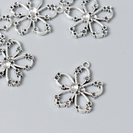 Decor for creativity Metal "Flower" silver 2.5x2.7 cm