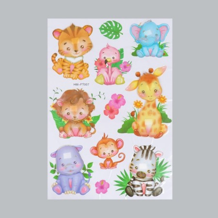 Plastic sticker multi -layer "Cute animals" 50x35 cm