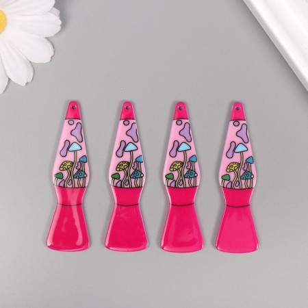 Decor for the work of acrylic bilateral "lava-lamp with mushrooms" 6.1x1.7x0.2 cm-1