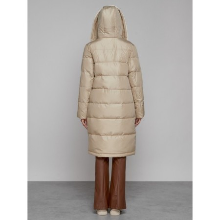 Coat insulated winter female, size 50, beige color-3