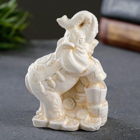 Figure "Elephant with an elephant on money" gilding, 6.5x10x7cm-2
