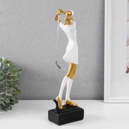 Polystone souvenir "Golphist" white-gold 12x11x32.5 cm-1