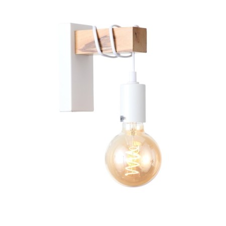 Wall lamp EVOLUCE. SL1142.501.01. Bagetti. 1x60 W, E27, 6.5x16 cm, white color, light wood-5