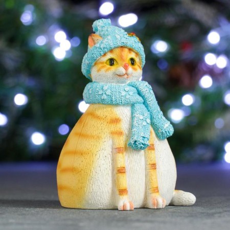 Piggy bank "Cat Charlotte" red, 10x10x15cm