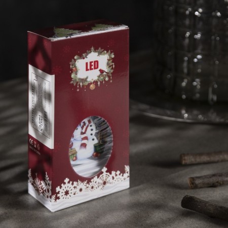 LED figure "Lantern with a snowman" 7 × 13 × 3.5 cm, plastic, batteries AG13x3, glow warm white-3