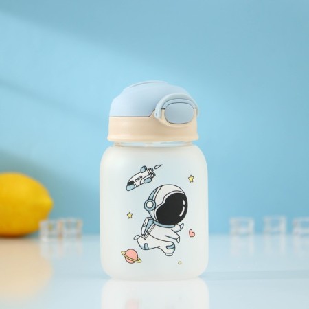 Water bottle “Cosmonauts”, 450 ml, 8.2 × 15 cm, mix, matte glass