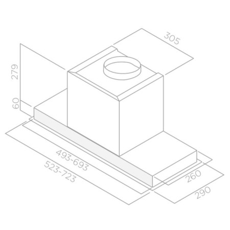 EliCa Hidden 2.0 IXGL/A/90, built -in, 1300 m3/h, 3 speeds, 72.3 cm, silver.-1