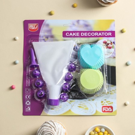 Confectionery set, 15 objects: 8 nozzles, 6 molds, confectionery bag with an adapter-5