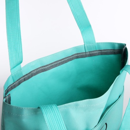 School set. A backpack with a zipper, a chover, bag, a pencil case, a bag for coins, the color is turquoise-10