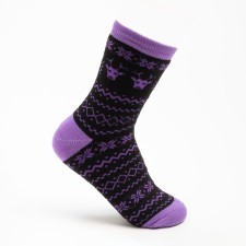 Terry socks, black/lilac color, size 23-25