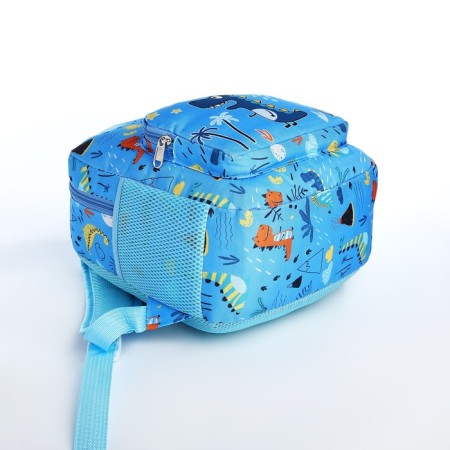 Baby backpack on lightning, 3 outer pockets, blue color-6
