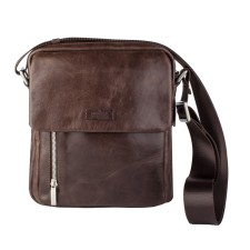 Male bag, lightning department, 2 outer pockets, adjustable belt, brown color
