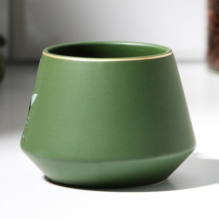 Ceramic "Leaves" mug, 320 ml, green color-2