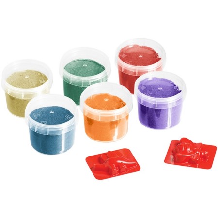Sand for modeling "Raccoon Adventures", 6 colors, 840 g, 2 forms.-4