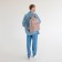 The backpack of the city Textura from eco -leather on lightning, external pocket, beige color